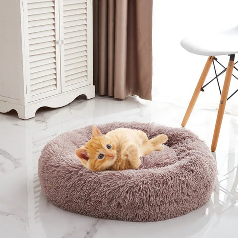 Round Fur Faux Beds