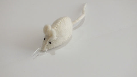Stitched Hand Felted Wool Mouse  (3"body))