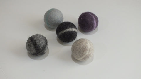 Hand Felted Wool Ball Assorted Colors (3")