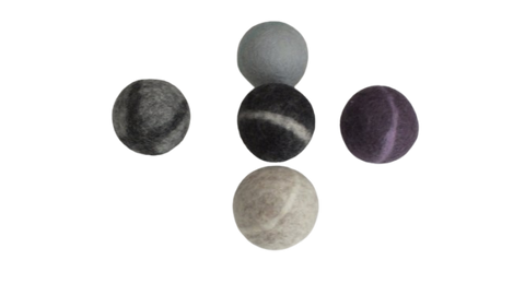 Hand Felted Wool Ball Assorted Colors (3")