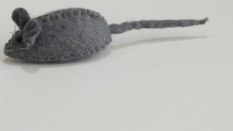 Stitched Hand Felted Wool Mouse  (3"body))